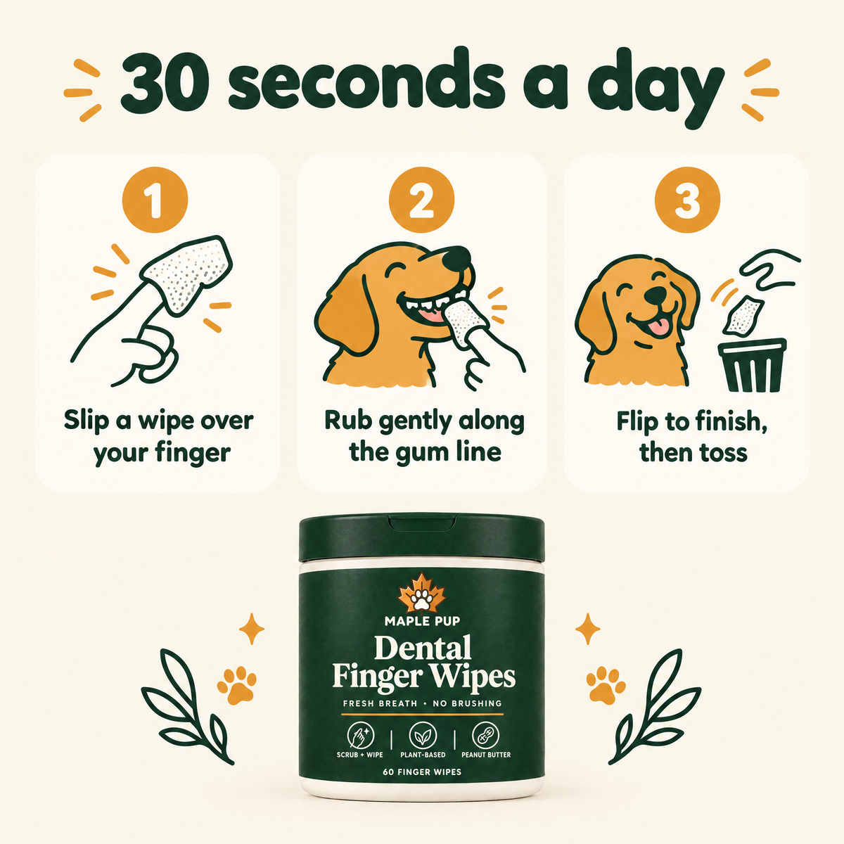 How to use the dental finger wipes